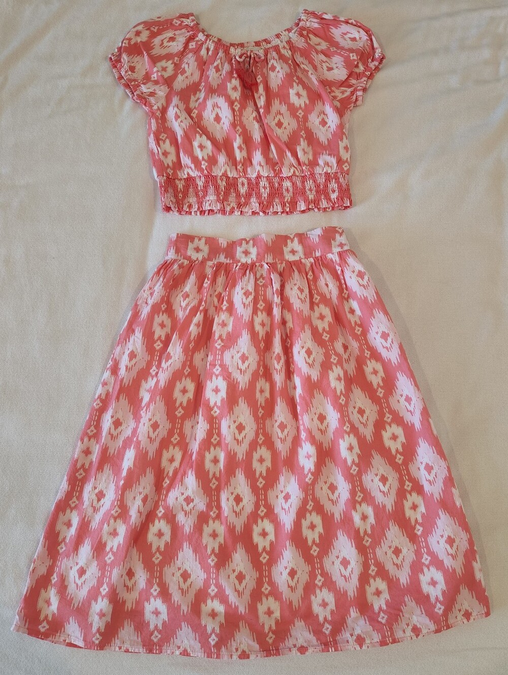 Haute Hippie Two Piece Set Skirt Girls Coral Size L 10/12